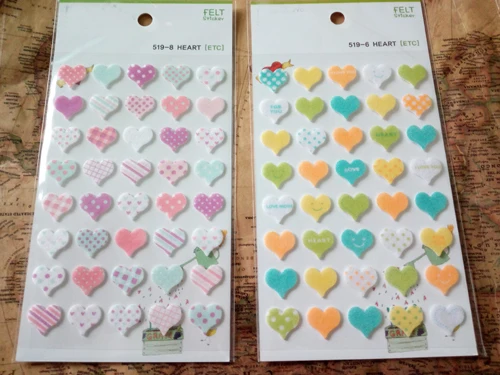 

Beautiful Colorful Love Hearts Sticker DIY Nonwoven Felt Fabric, Free Shipping
