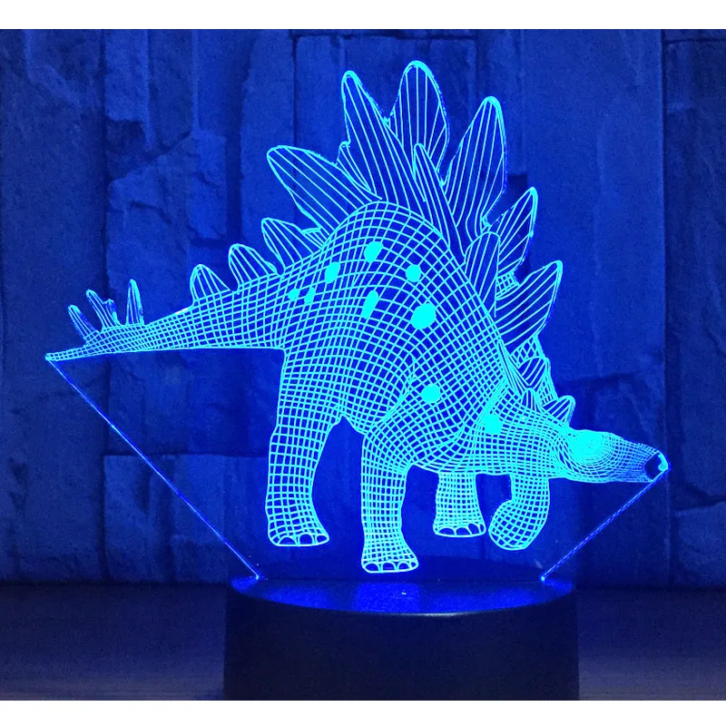 3D LED ночник динозавр Стегозавр с 7 видов цветов свет для украшения дома лампа