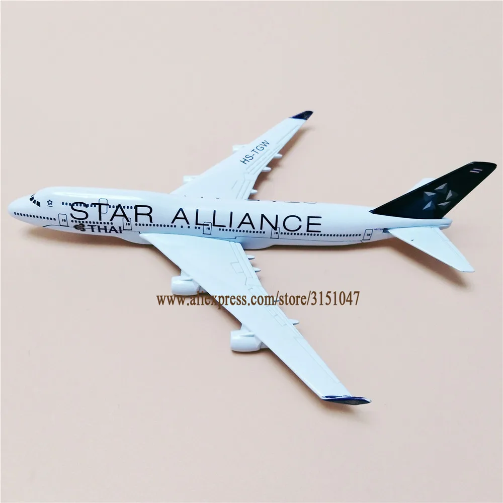 16 см сплав металла воздуха тайский Star Alliance B747 Airlines модель самолета Боинг 747-400 Airways