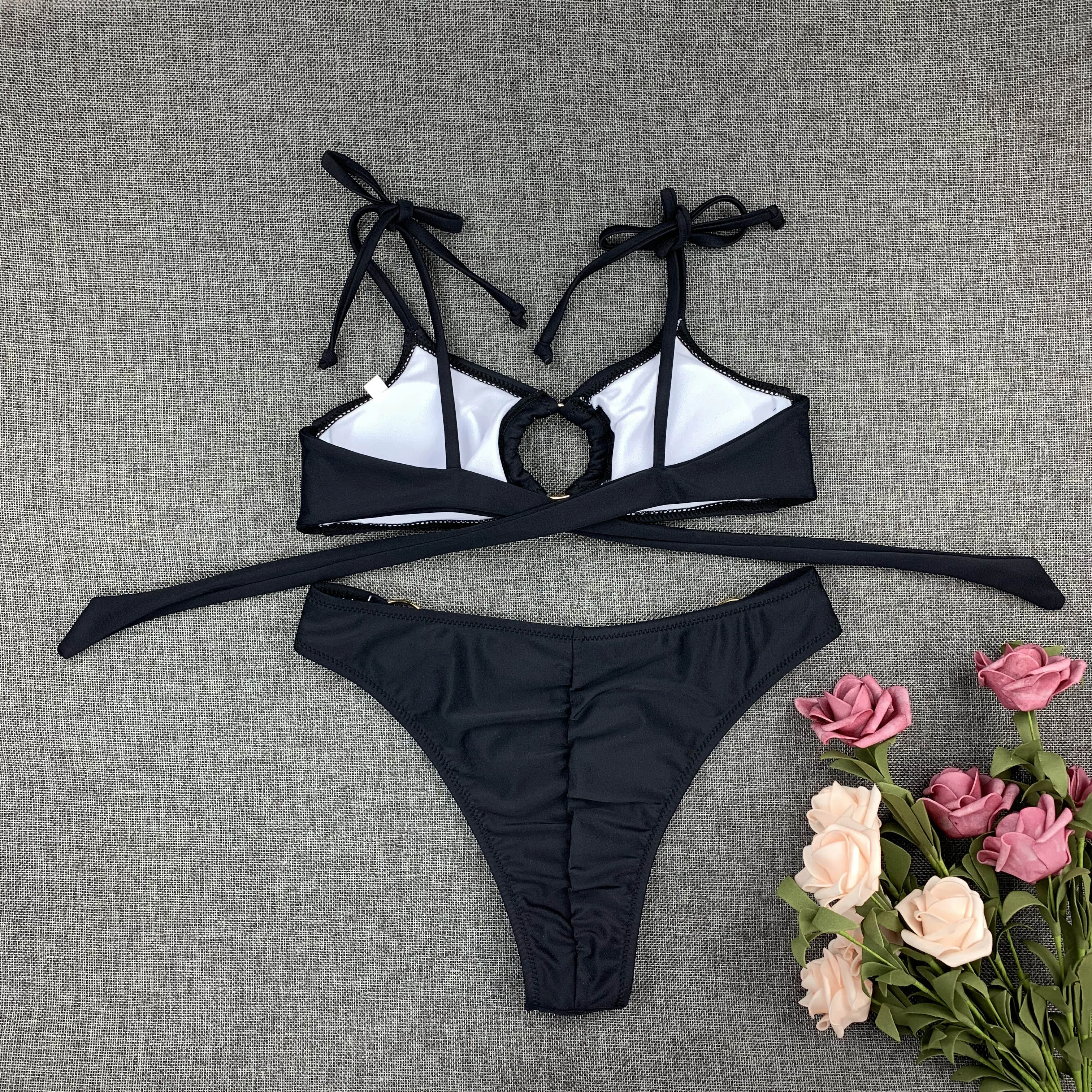 Сексуальное бикини 2020 женский купальник с высокой талией черное стринги летнее