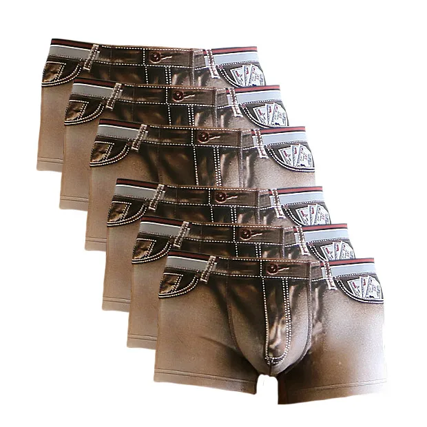 6 Pcs 0936 Brown 6 шт./партия,, высокое качество,, модные сексуальные хлопковые брендовые качественные мужские боксёры, домашние мужские трусы - Цвет: 6 Pcs 0936 Brown