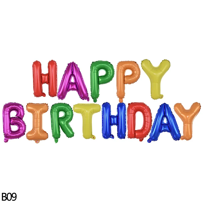 H09 13 шт./компл. письмо с днем рождения воздушные шары Красочные 16 дюймов фольги воздушный шар для Бэйби Шауэр Дети День рождения Favor баннер-гирлянда Deco поставка - Цвет: H09