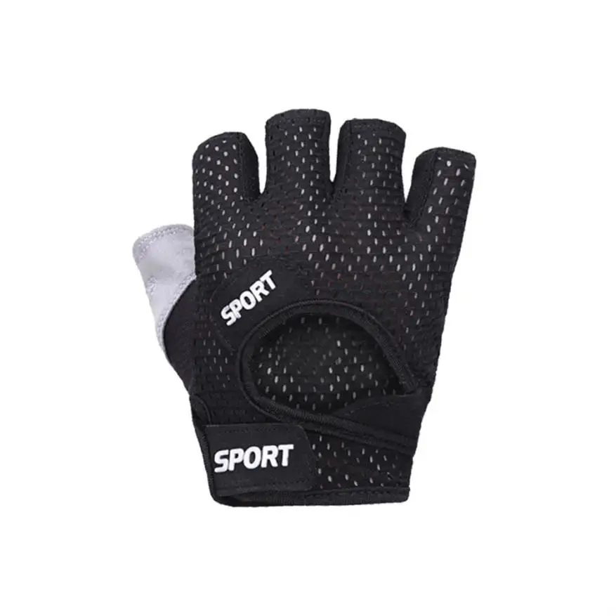 Черный FishSunDay Men Women Yoga Fitness Half finger Gloves Weight Lifting Gym Training Sports Gloves Breathable 0723 - Цвет: Черный