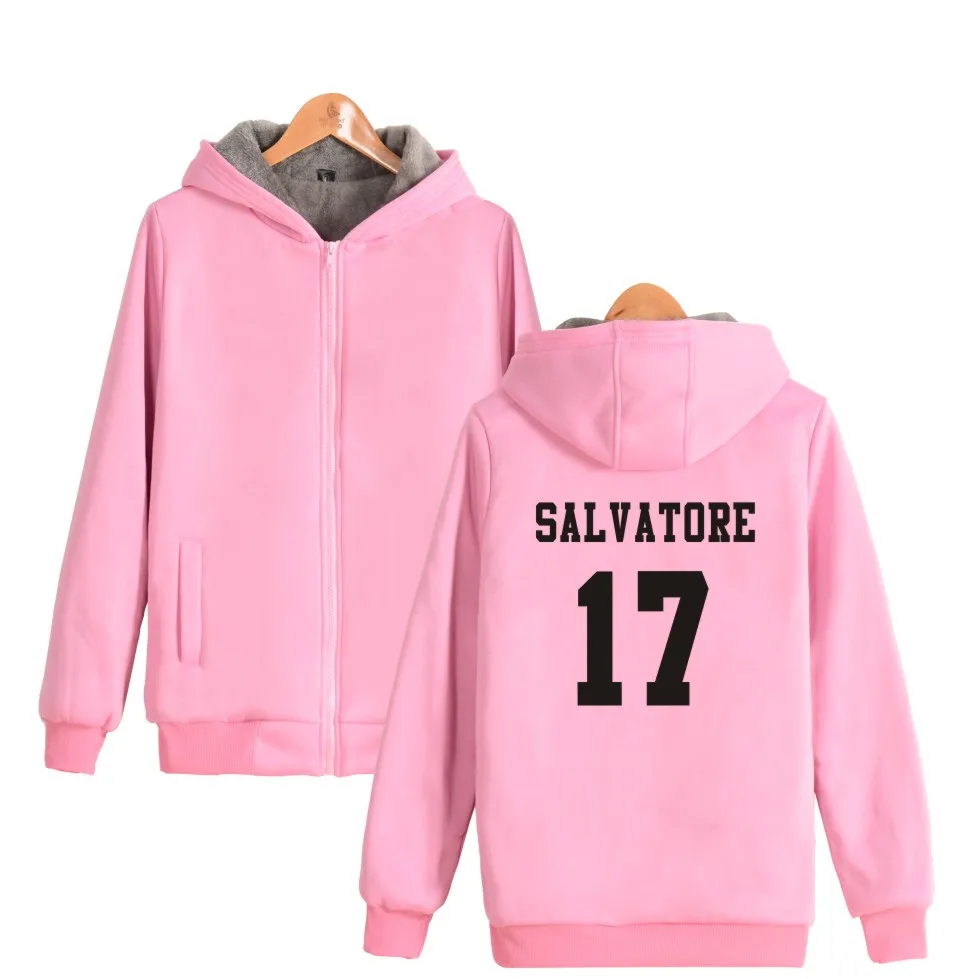 Salvatore 17 Vampire Diaries Mystic Falls Timberwolves hoodie thicken NEW ARRIVAL Winter Warn Hoodie Print | Мужская одежда