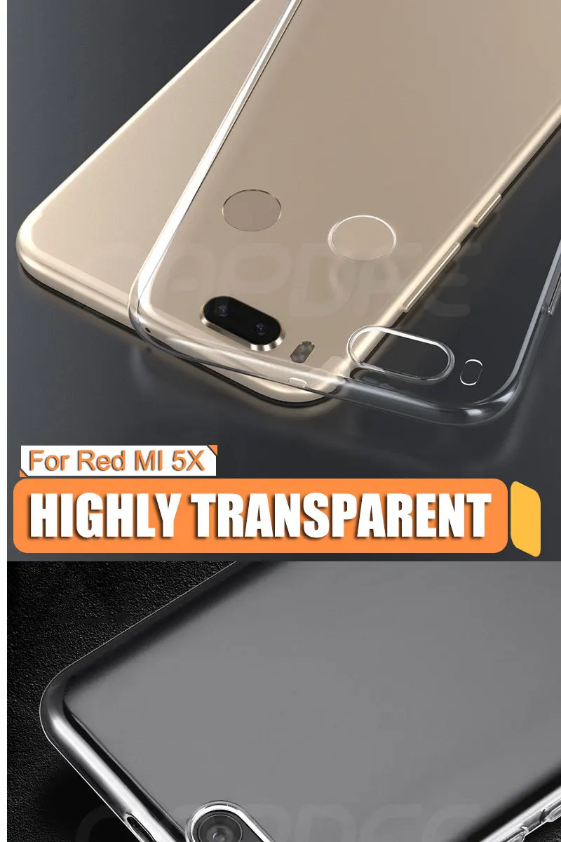 Ультратонкий Прозрачный чехол из ТПУ для Xiaomi mi 6 6X8 SE, прозрачный силиконовый чехол для Red mi 4X Note 4 4x5 5A 6 6A Pro plus, мягкий чехол