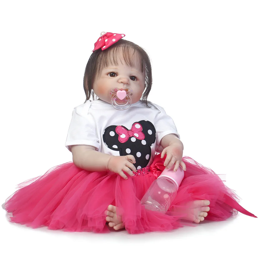 

NPK DOLL Full corpo de silicone reborn baby dolls girl princess toddler doll oyuncak bebek children's birthday gift toys 57cm