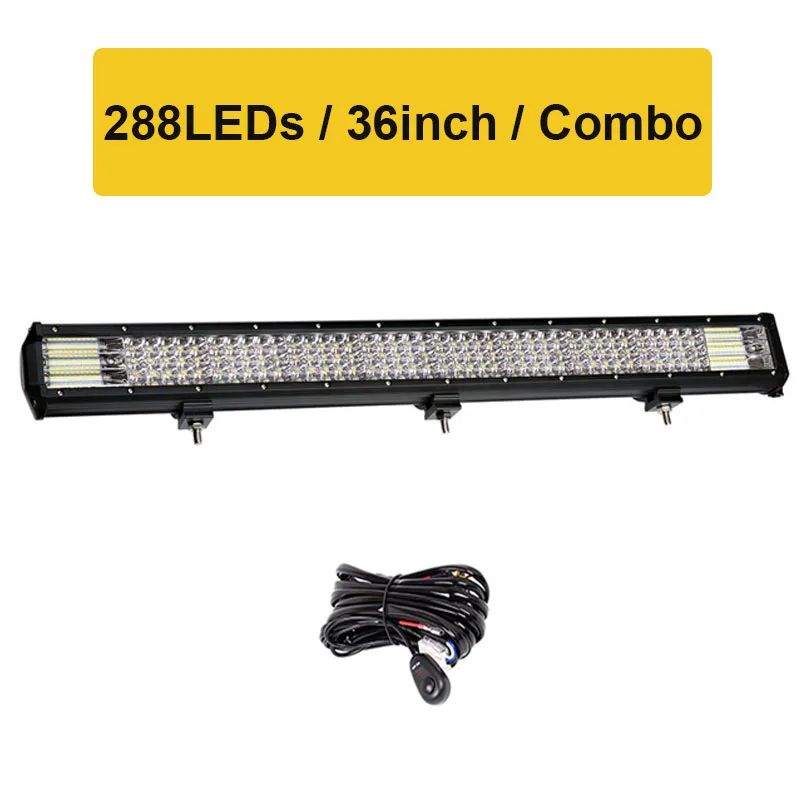 36inch with wire 10D Quad строк, размер: 4-36 дюймов светодиодный бар светодиодный светильник бар для автомобиля Трактор Лодка OffRoad бездорожье 4WD 4x4 грузовик внедорожник ATV дальнего света 12V 24V - Цвет: 36inch with wire