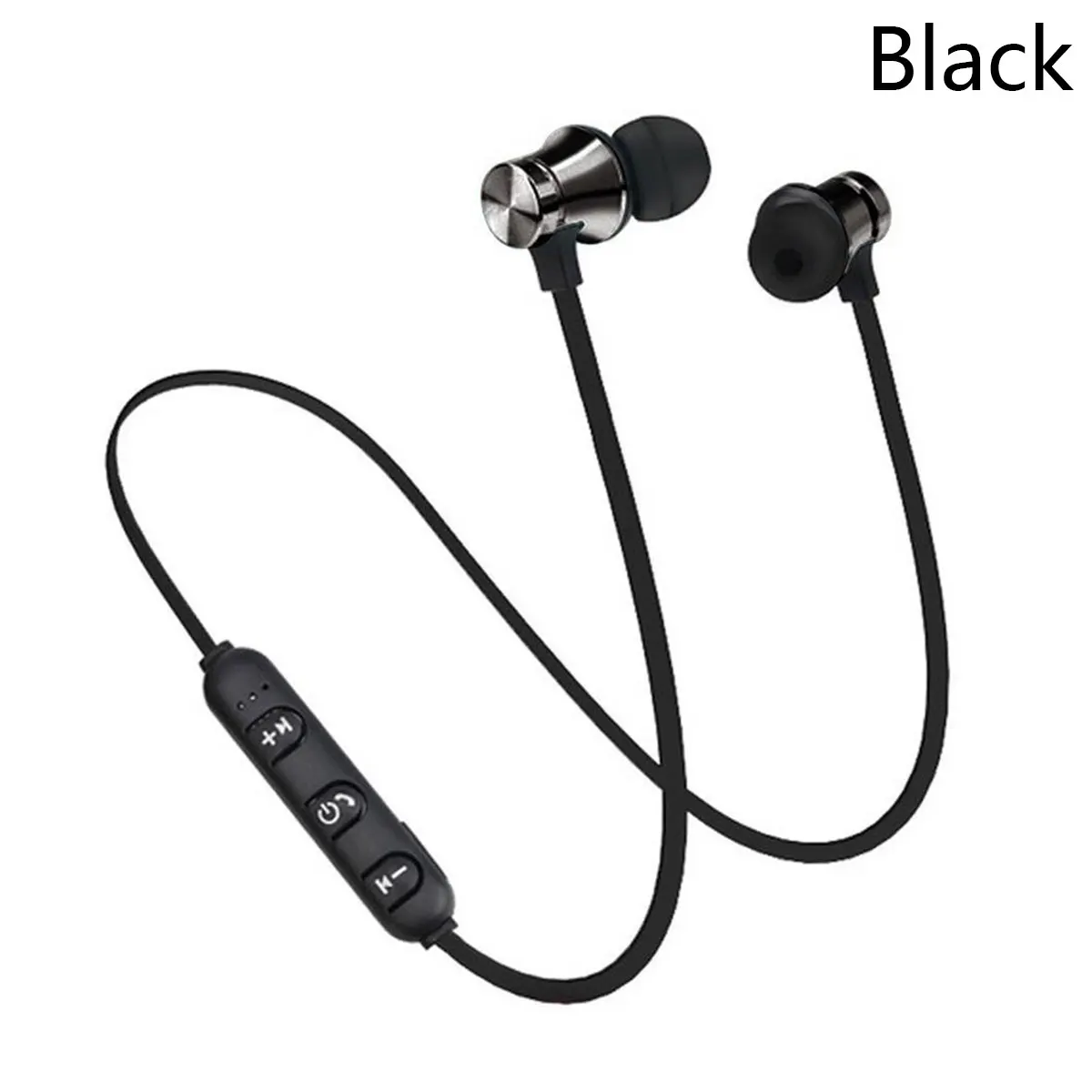 Bluetooth наушники беспроводные наушники-вкладыши с микрофоном Магнитная Спортивная bluetooth-гарнитура цветная bluetooth-гарнитура для iPhone Xs samsung 8 - Цвет: Black