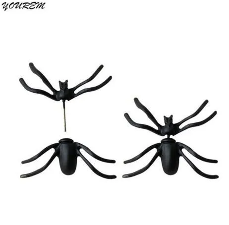 YOUREM one pair new novelty black spider earrings for women fashion girls party jewelry nickel free alloy drop ship ok fj701 | Украшения и