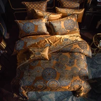 luxury golden silver satin cotton bedding set 104x90in oversize us queen king doona duvet cover bed sheet bedspread pillowcase