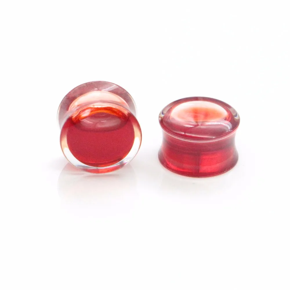 Оптовая продажа Красная жидкость Вилки прозрачный акриловый седло штекер уха