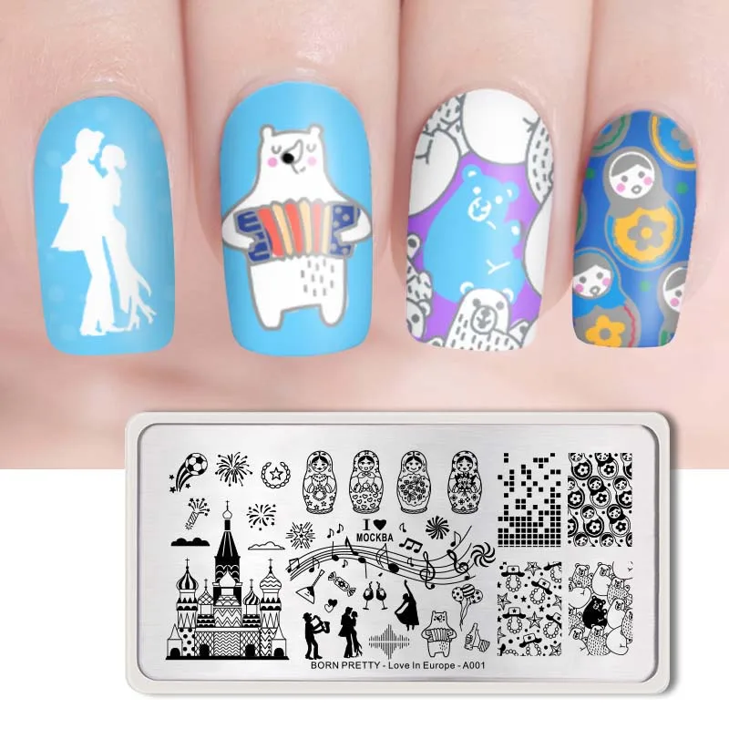 7 BORN PRETTY ногтей штамповки пластины мультфильм цветок животный узор дизайн ногтей штамп штамповка шаблон изображения пластины трафаретные гвозди инструмент - Цвет: 7