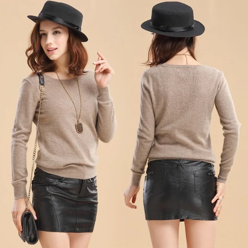 Свитер женский кашемировый однотонный на осень/зиму | Женская одежда