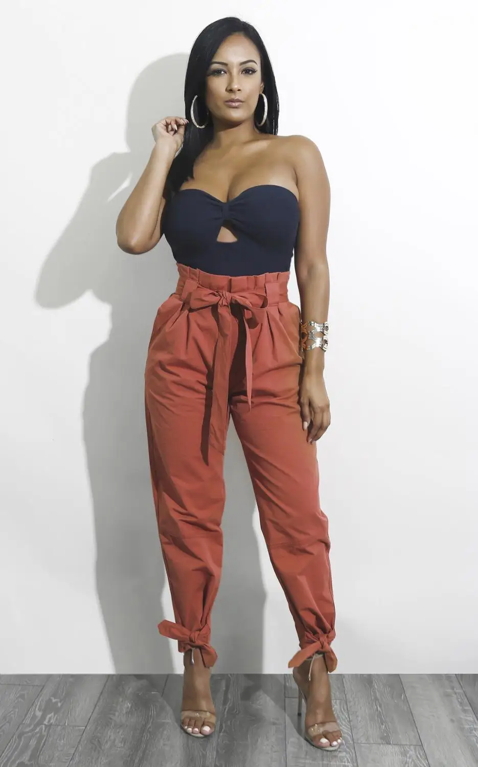 Женские джинсы с высокой талией сексуальные леггинсы размера плюс пуговицами