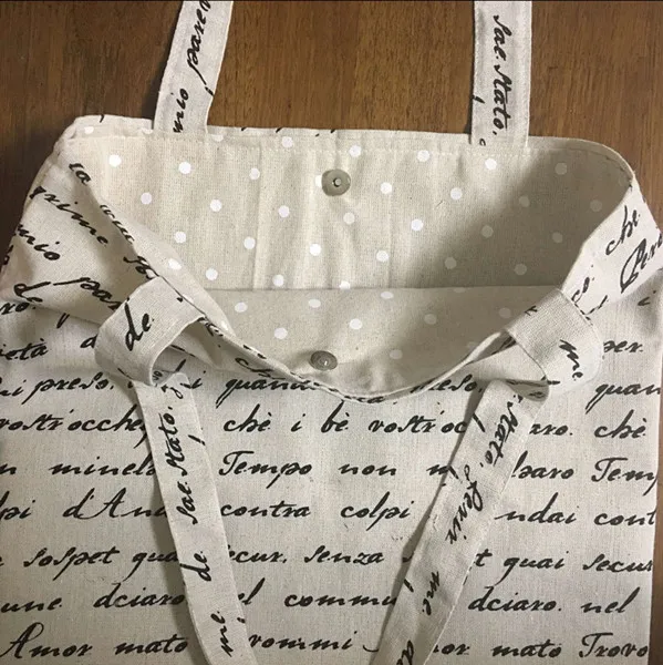 YILE хлопок льняная ткань эко многоразовая сумка хозяйственная ручная английская буква L265 - Цвет: magnetic snap