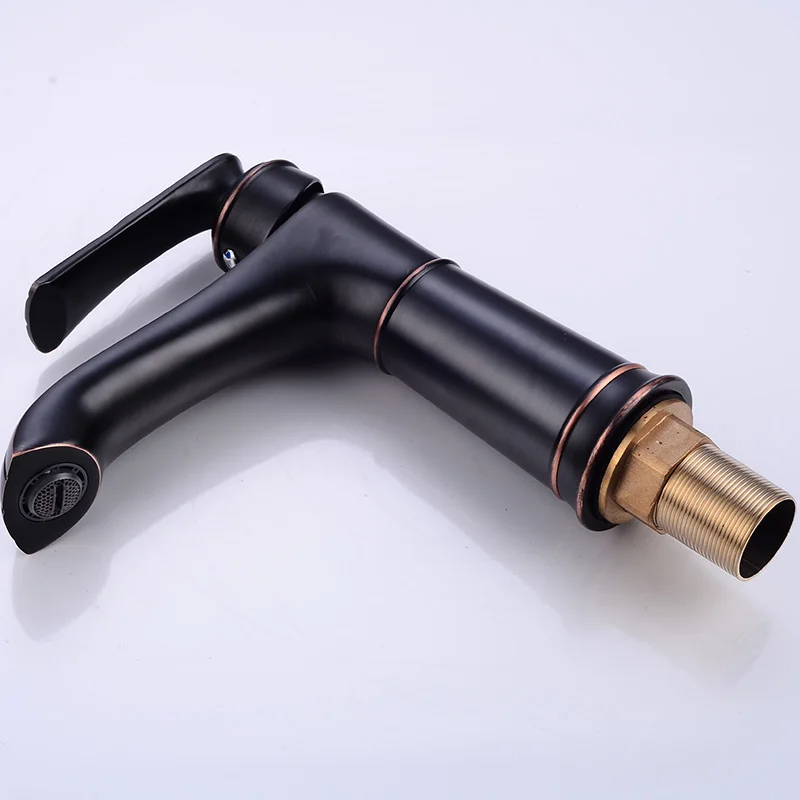 Смесители для раковины Черный кран ванной с одной ручкой смеситель ванны