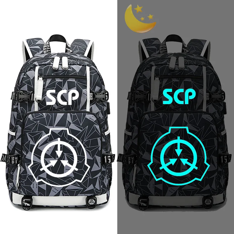Style F SCP специальные процедуры удержания рюкзак с отражающими вставками usb зарядка многофункциональная сумка для ноутбука сумки для школьников и студентов дорожная сумка - Цвет: Style F