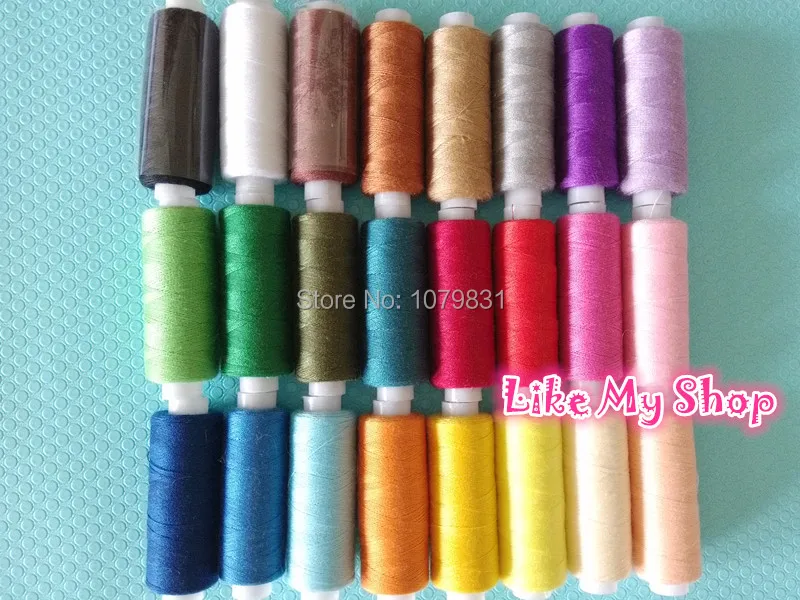 Высококачественный ручной/машинный набор нитей для шитья из полиэстера 24 цвета