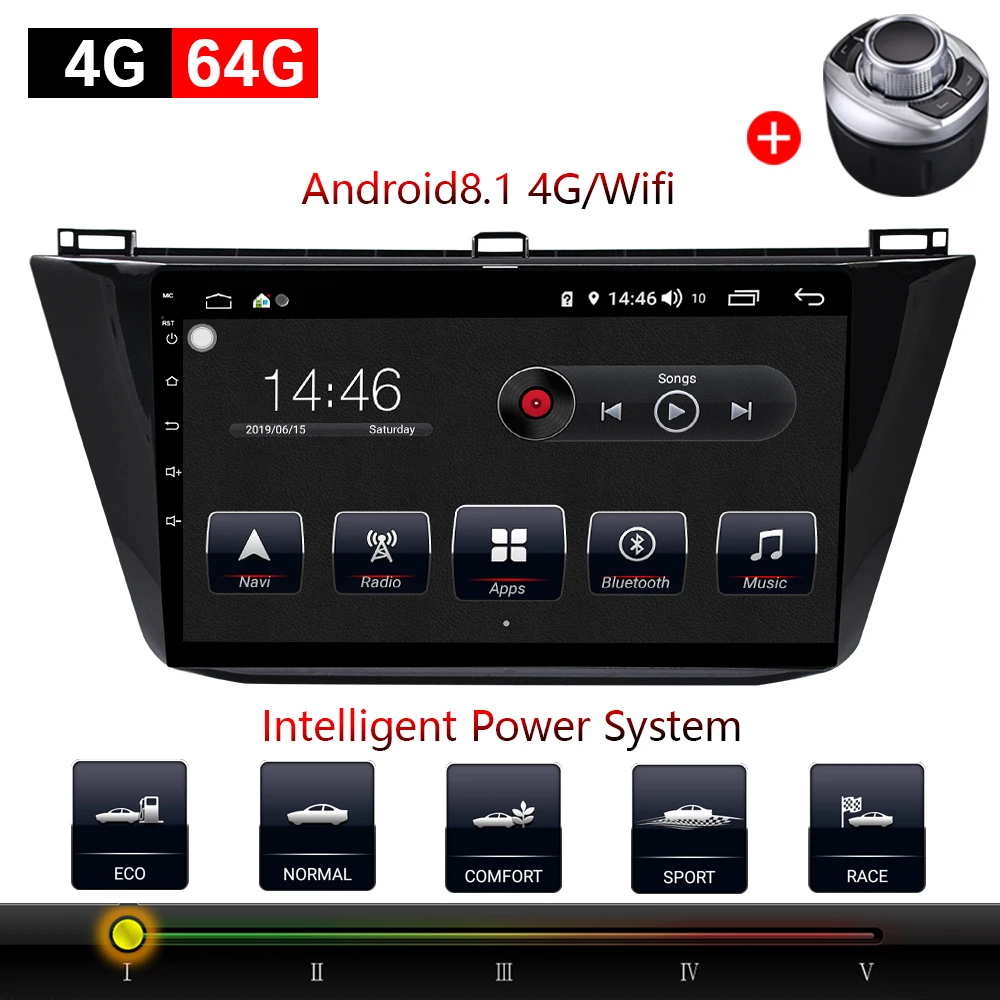 Автомобильный мультимедийный плеер 1 Din Android 8 автомобильный DVD для VW/Volkswagen Tiguan 2015