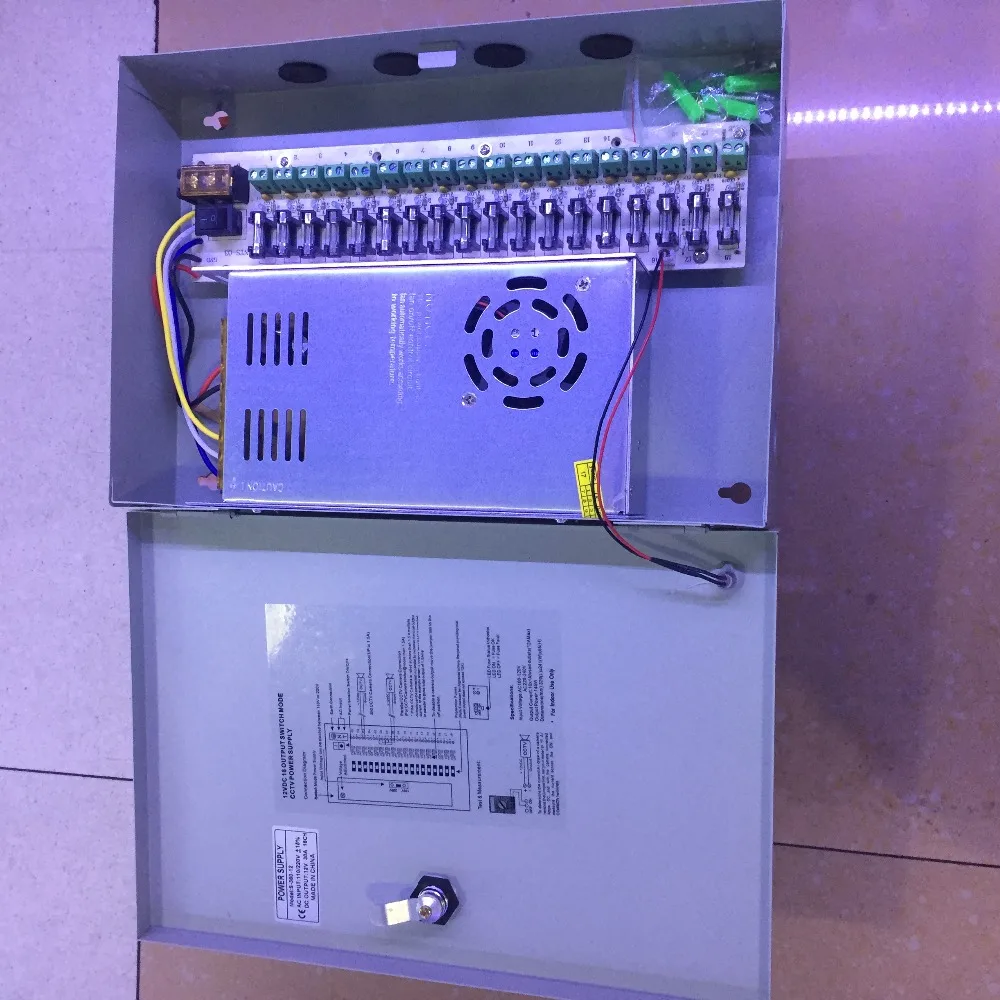 Мощность камеры 18CH DC12V 30A блок питания Распределительная Коробка CCTV камера видеонаблюдения для светодиодной ленты светильник питания