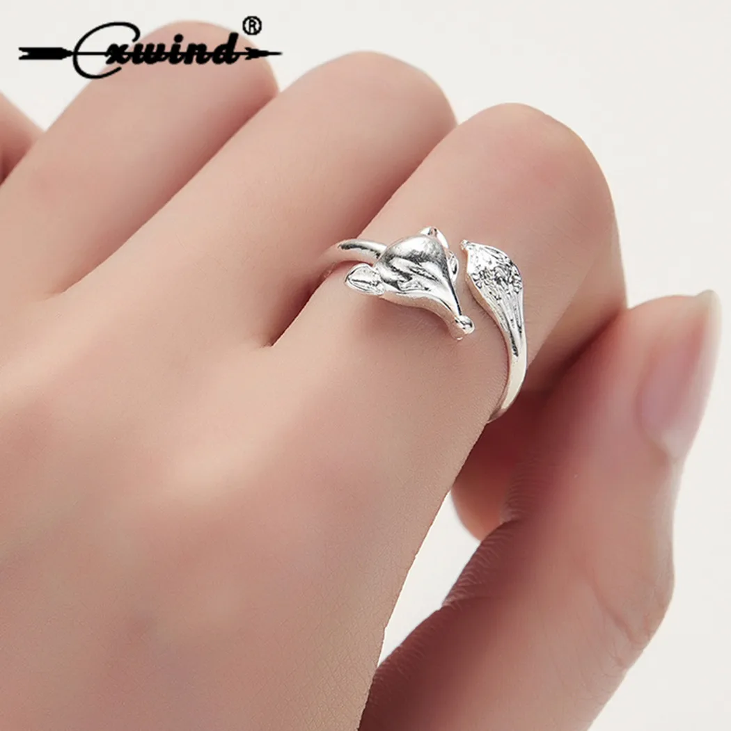 

Cxwind Fashion Animal Fox Ring Adjustable Fox Ring for Woman Party Wedding bague femme Rings Jewelry