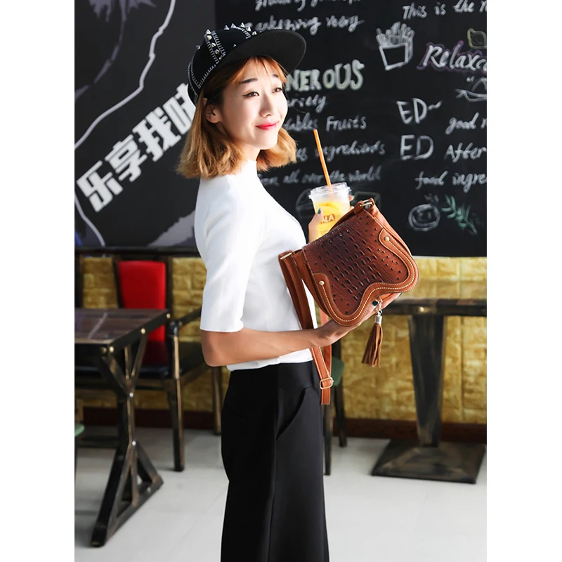 Женские сумки мессенджер 2017 модные женские аллигатора с вогнутой и выпуклой