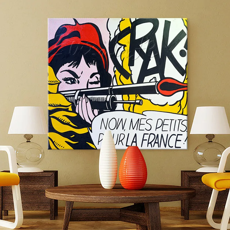 Картина маслом из мультфильма Поп Арт в стиле Lichtenstein на холсте ручная роспись