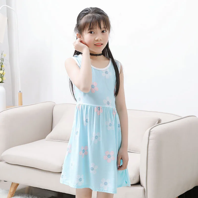 Girls Clothing Mango Dresses 2018 Summer Flower Children Clothes Print Sleeveless Princess Casual Baby Kids Dress 3-10 Y | Детская