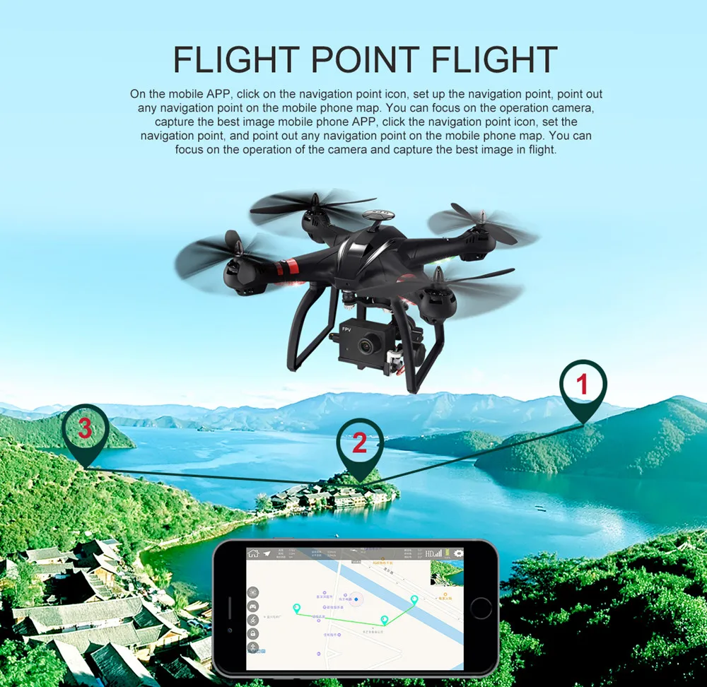 Двойной GPS Радиоуправляемый Дрон Bayang X22 бесщеточный двигатель 1080P FPV HD 3D карданный