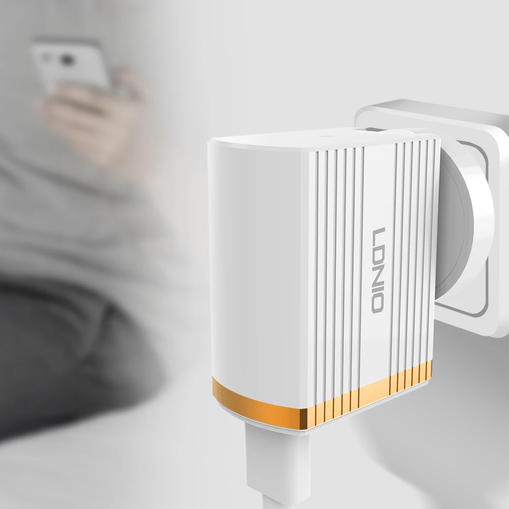 LDNIO A1302Q USB зарядное устройство для путешествий США штекер зарядное устройство для мобильного телефона Поддержка QC3.0 Быстрая зарядка с кабелем Micro USB для iPhone/iPad