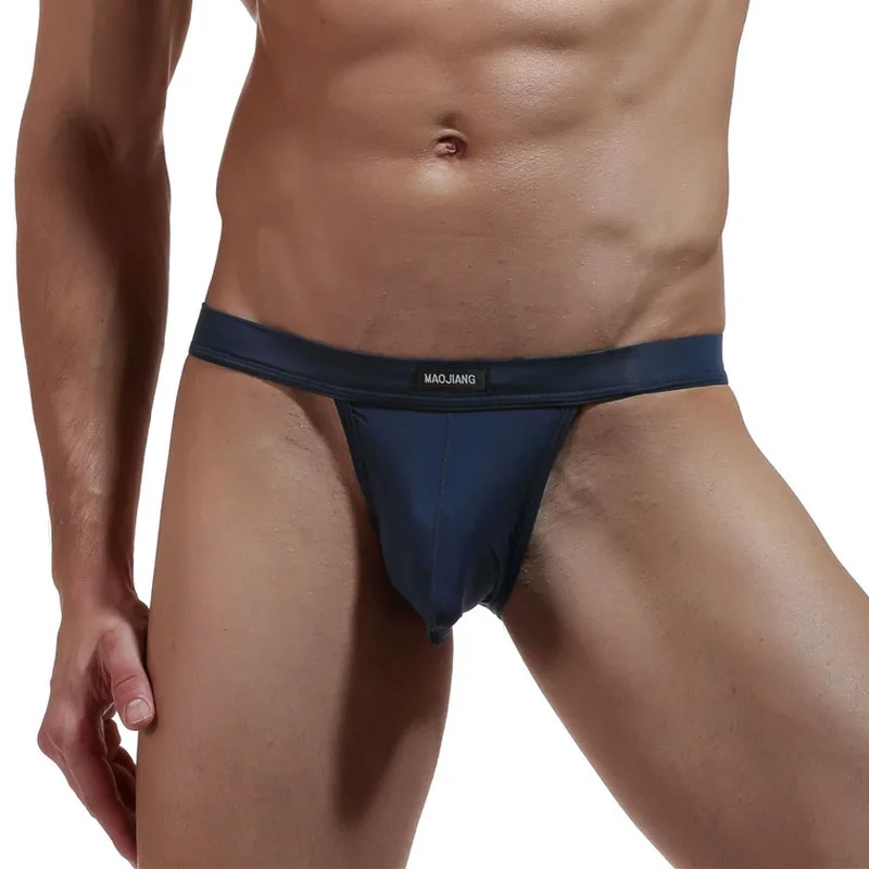 Трусы-брифы мужские шелковые дышащие удобные трусы для пениса пикантное нижнее
