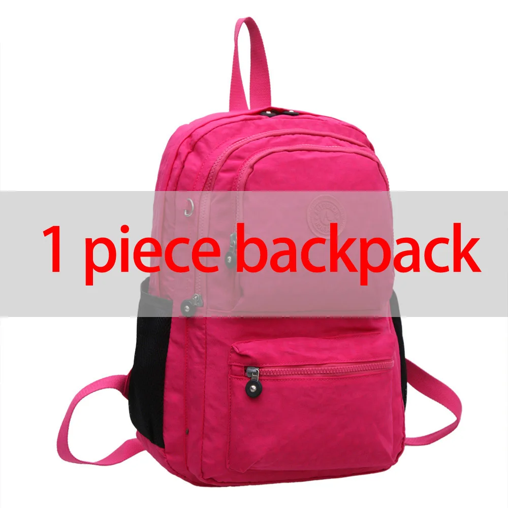 1 piece Rose Red ACEPERCH Повседневный школьный рюкзак Bolsa для девочек-подростков, водонепроницаемый нейлоновый рюкзак для ноутбука Mochila Escolar с брелоком - Цвет: 1 piece Rose Red