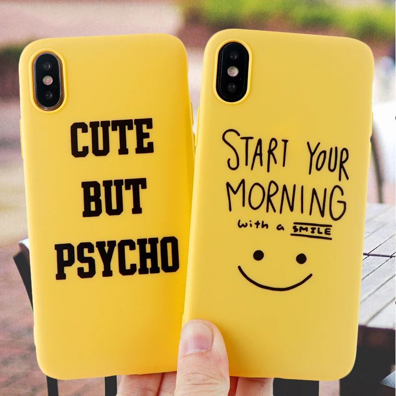 Модные чехлы для телефонов с надписью Улыбка IPhone X XS MAX XR 8 7 6 s Plus мягкие