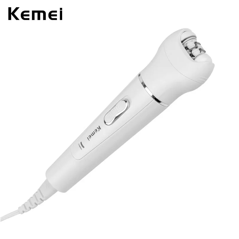 Kemei 5 в 1 Эпилятор Женская бритва для удаления волос щетка для очищения лица Уход за кожей лица инструмент для удаления мозолей ног+ массажер для тела