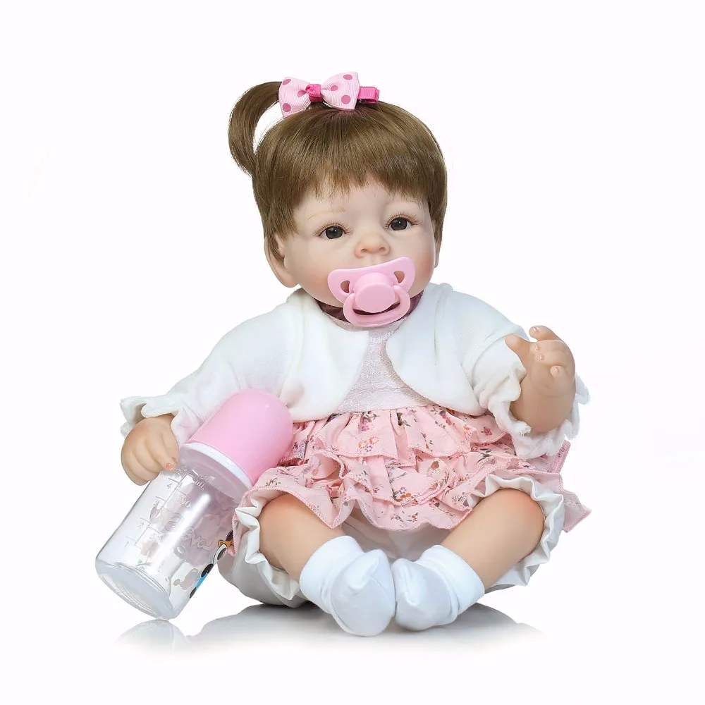 

NPK silicone doll reborn 18"40cm cute new born girl baby dolls bebes reborn bonecas for child birthday gift toys