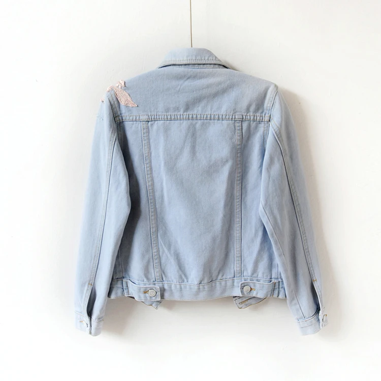 Джинсовая женская куртка базовые пальто Весенняя дикая джинсовая с длинным