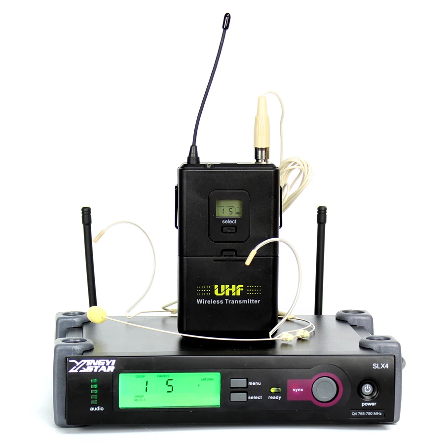 

Professional SLX4 Wireless Headworn Microphone Headset Mic For Karaoke KTV Voice Recording Earhook Cordless Bodypack Transmitter