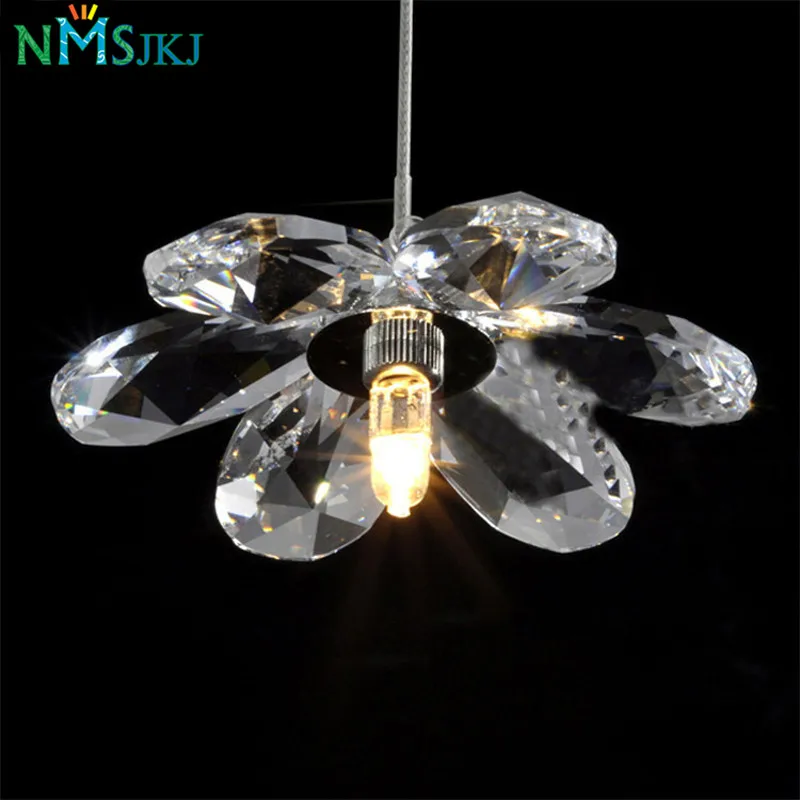 DIY Мини Современные цветочные хрустальные подвесные светильники Подвесная лампа