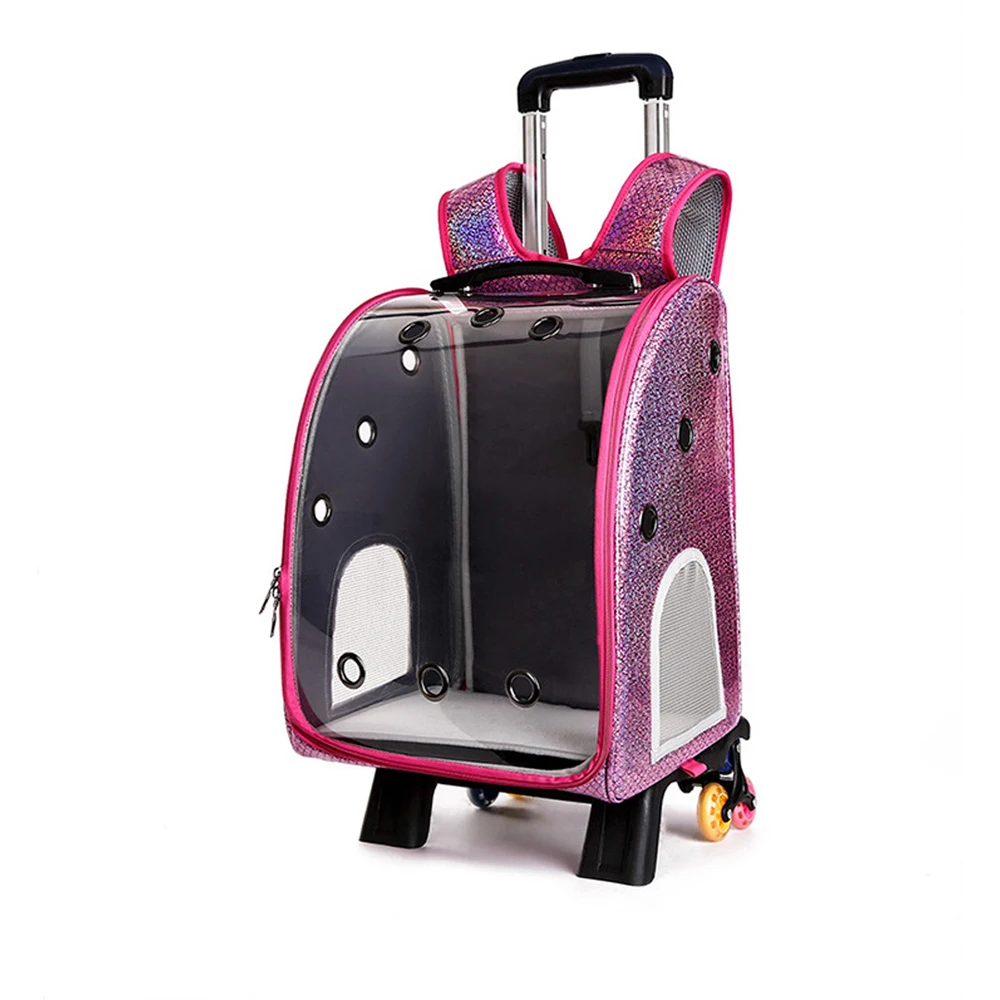 Новая модная сумка переноска для домашних животных на колесиках портативный