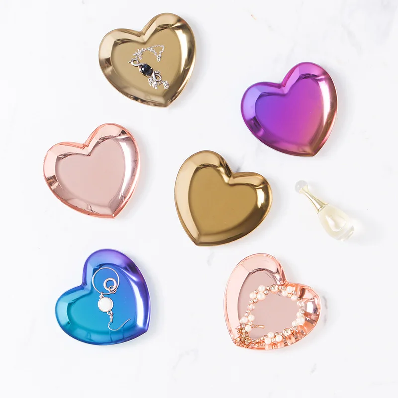 Овальная металлическая пластина диск для хранения ювелирных изделий настольный