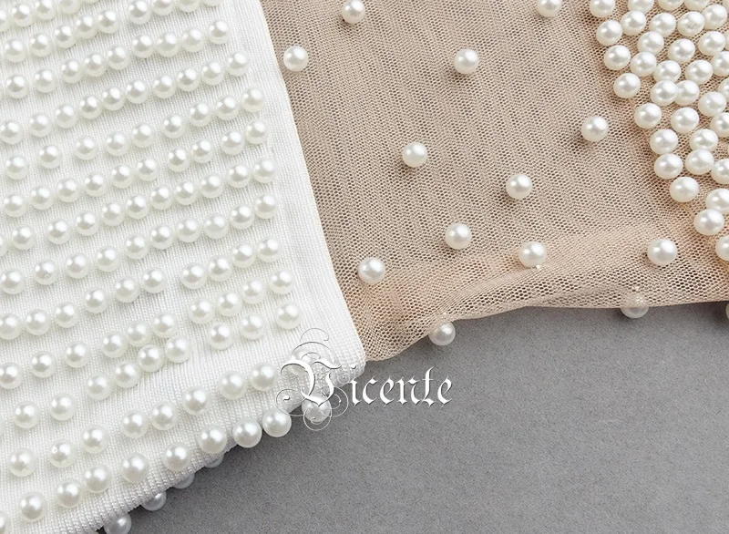 VC 2020 Новое шикарное дизайнерское платье с жемчужинами цветными блоками