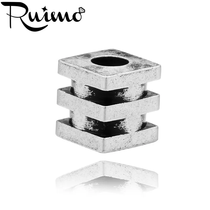 RUIMO 10 шт./лот античные бронзовые кубические бусины 2 мм с мелким отверстием