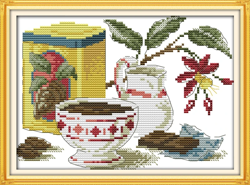 Набор для вышивки крестиком The tea художественная концепция цветная нить DMC 14ct 11ct с