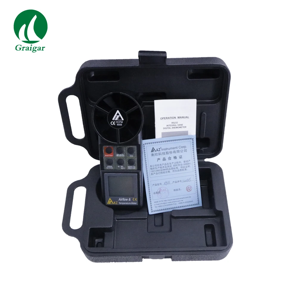 

AZ8906 Digital Anemometer Air Flow Tester Wind Speed Tester Temperature Meter