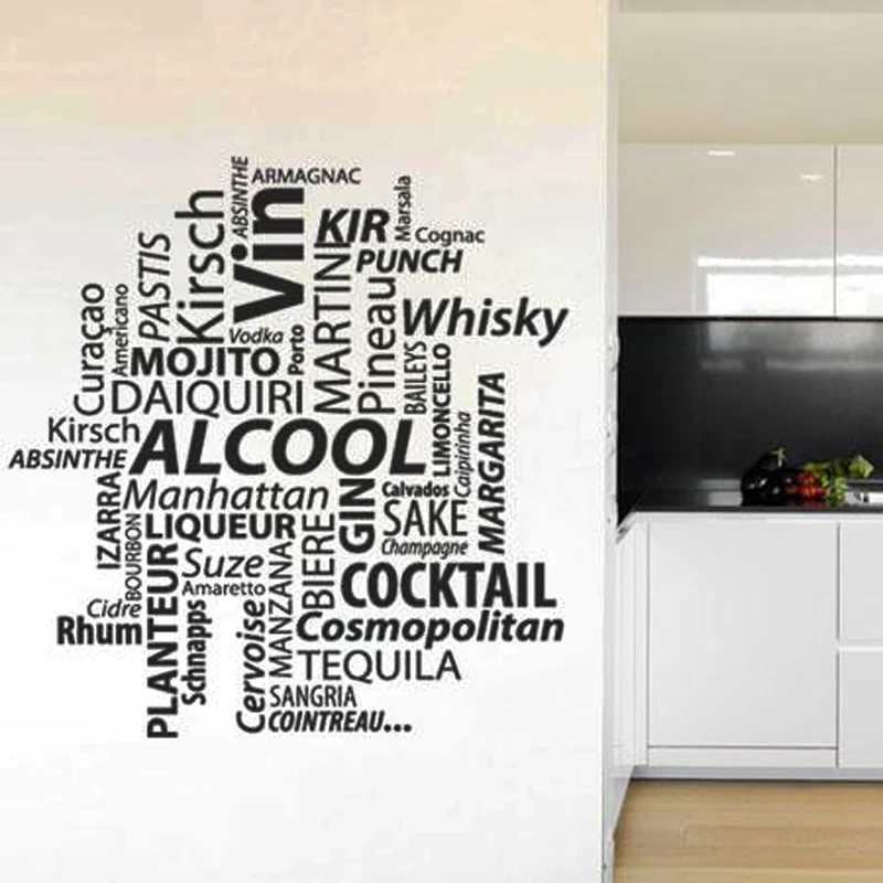 

Motto Art Sticker Restaurant Kitchen Removable Vinyl Wall Stickers DIY Home Decor Waterproof Wallpaper JG1631