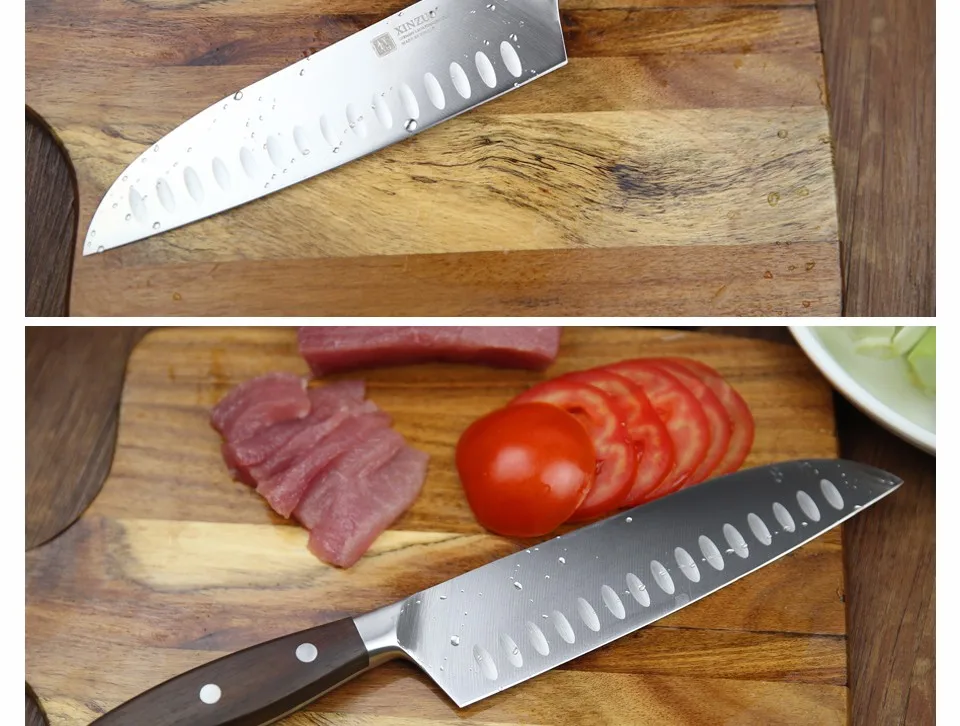 XINZUO 7 дюймов нож Santoku немецкий DIN1.4416 стальной кухонный нож острый из нержавеющей стали японский стиль поварские ножи кухонный инструмент