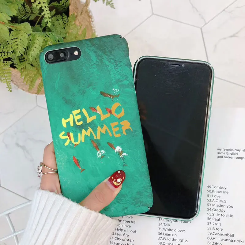 Boucho мило рыбы шаблон телефона чехол для iPhone X 6 6S 7 8 плюс Чехол Матовая Жесткий
