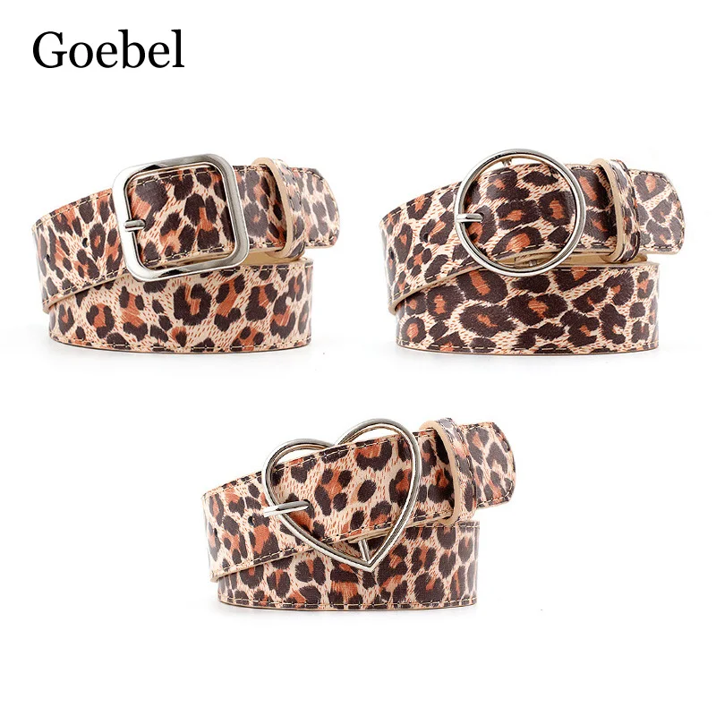 Пояс из искусственной кожи женская булавка с пряжкой Леопардовый ремень поясные