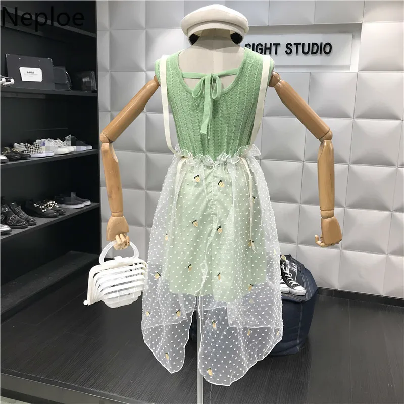 Neploe 2 предмета наряды для женщин Трикотажная майка без рукавов с круглым вырезом +