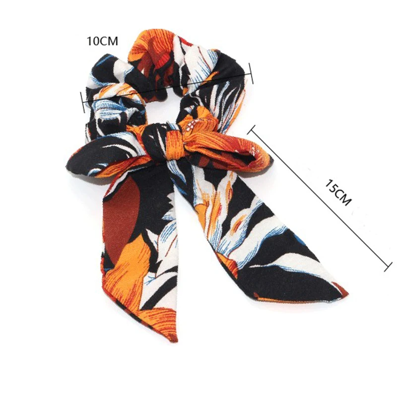 Распродажа кольцо для волос с цветочным принтом и бантом женский головной убор